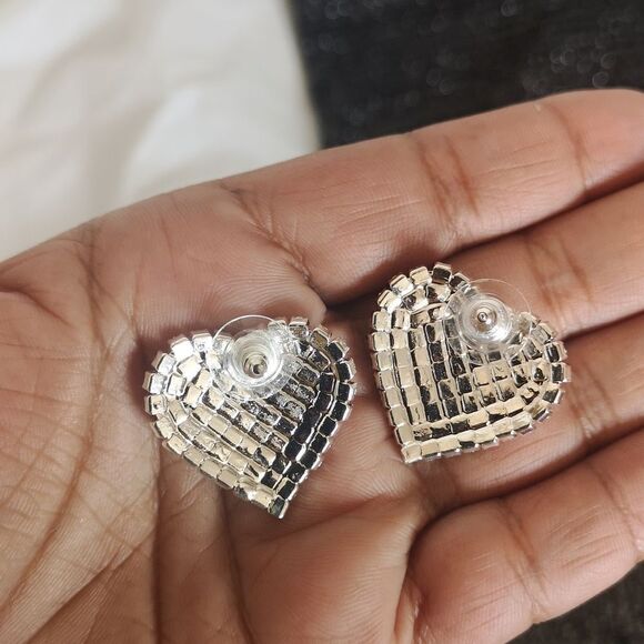 Carriere Studio Ladies Glitter Halter Top & Heart Earrings Medium Black - Picture 13 of 16